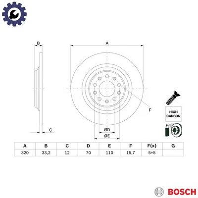 2x BRAKE DISC 0 986 479 G74 FOR JEEP EBT/EBS 2.0L EBU/EBV/LAU 61 2.2L 4cyl 3.2L - Image 1 of 4