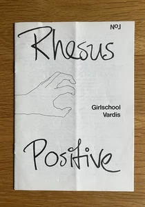 RHESUS POSITIVE ISSUE 1 LIVERPOOL NWOBHM METAL FANZINE 1981 GIRLSCHOOL VARDIS - Picture 1 of 5