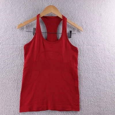 Regata Lululemon vermelha corrida treino atlético ajuste sem costura feminina tamanho 6 - Imagem 1 de 4