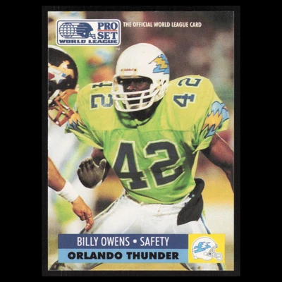 Billy Owens #116 1991 Pro Set WLAF Orlando Thunder Football Card NFL NM - Image 1 of 3