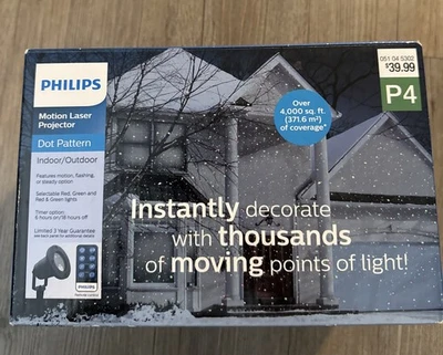 Philips Motion Laser Projector Christmas Red Green Dot Pattern With Remote NEW - Image 1 of 4