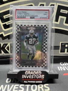 2022 Panini Prizm - Emmitt Smith #85 Black & White Checker Prizm PSA 9 - Foto 1 di 2