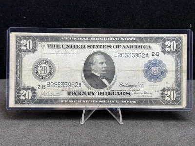 FR. 969 1914 $20 FRN FEDERAL RESERVE NOTE NEW YORK, NY BURKE/GLASS VERY FINE Z31 - Image 1 of 2