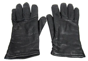 US Militär USGI schwarze Lederhandschuhe Vintage 90er Kleid Uniform gefüttert Gr. 7 weich - Bild 1 von 8