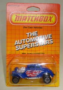 Matchbox Superfast Nr. 69D '33 Willys Street Rod blau schwarze Bpl. top in Box - Bild 1 von 5