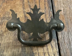 Brass Antique Chippendale Swinging Drawer Handle Pull 3" Length 2.5” Center - Picture 1 of 5