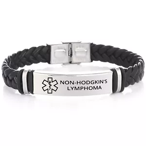 Medical Bracelet,Non-Hodgkin's Lymphoma Awareness,Emergency Custom Bracelet - Picture 1 of 7