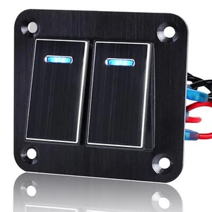 2 Gang Rocker Switch Panel Waterproof 12V Aluminum On/Off for Boat Car SUV - Picture 1 of 6