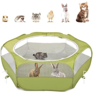 Kleintier Freigehege Faltbar für Kaninchen,Hühner,Katzen,Welpen,Hamster,Outd... - Bild 1 von 11