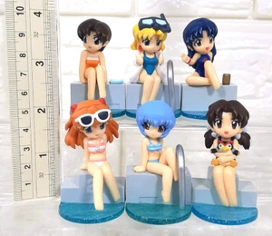 6 EVA EVANGELION REI ASUKA MISATO RITSUKO HIKARI MAYA SWIMSUIT POOL FIGURE SEGA - Picture 1 of 20