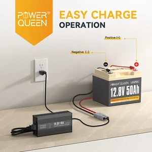 12V 50Ah Deep Cycle LiFePO4 Lithium Battery with 14.6V 10A Charger for RV Solar - Picture 1 of 7