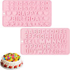 2pcs Happy Birthday Number Alphabet Silicone Mold For Chocolate Cake Decoration