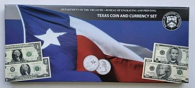 Texas Coin and Currency Set - $1, $2, $5, $10 All same serial number - Image 1 of 4