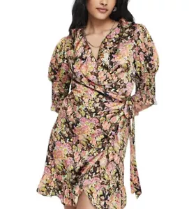 Topshop Floral Ruffle Wrap Mini Dress Women's Size XS - Picture 1 of 4