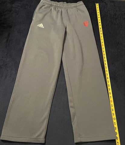 Indiana Hoosiers Adidas Climawarm Sweatpants Mens Small Polyester Gray Loose Fit Cover