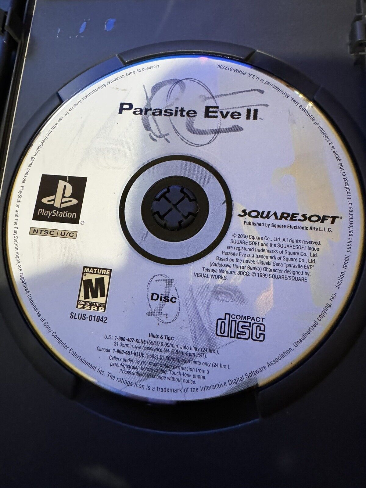 Parasite Eve II (Sony PlayStation 1, 2000) Disc One Only