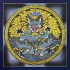 Peinture dragon mandala thangka, art tibétain fait main pour méditation, décoration