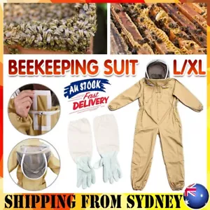 Full Beekeeping Suit Bee Suit Heavy Duty Leather Ventilated Keeping Gloves AU - Picture 1 of 14