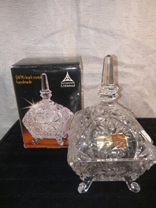 Bleikristal Piatto Caramelle 24% Cristallo Piombo Taglio Quadrato con Coperchio e Org. Scatola - Foto 1 di 4