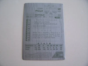 2005 TOPPS TOTAL BASEBALL PRINTING PRESS PLATE CLIFF FLOYD #ed 1/1 BLACK - Picture 1 of 2