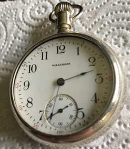 Vintage Genuine Waltham Pocket Watch Ore Silver Grade 610 7j 16s Running - Picture 1 of 11