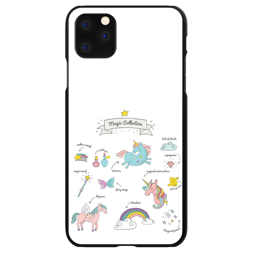Hard Case Cover for iPhone / Samsung Galaxy Magic White Unicorn, Rainbow - Image 1 of 1