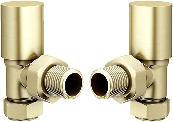 Reina Portland Brass Radiator Valves - 15mm, Classic Round Style, Solid Brass 13 thumbnail image