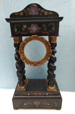 ANCIENNE PARTIE DE PENDULE A COLONNE NAPOLEON INCRUSTATION  FRENCH ANTIQUE - Photo 1/4