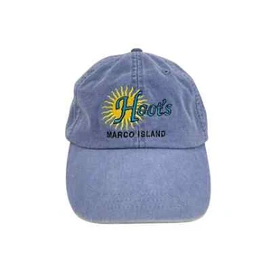 Marco Island Hoot’s Restaurant Florida Adams Blue Strap Back Hat Cap Embroidered - Picture 1 of 8