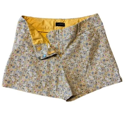 限量复古花卉短裤,尺寸 10 黄色,带精致花朵,cottagecore — 第 1/4 张图片