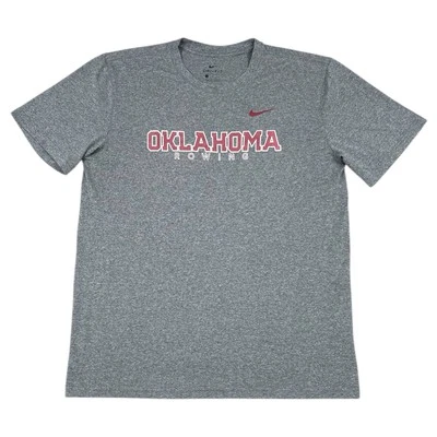 Camiseta de remo Nike Oklahoma Sooners Dri Fit para hombre talla grande manga corta gris Foto 1 de 4