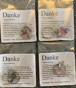 4 Stück „Danke“Schlüsselanhänger Herz Geschenk Freunde Familie Kollegen Neu #36 - Bild 1 von 2