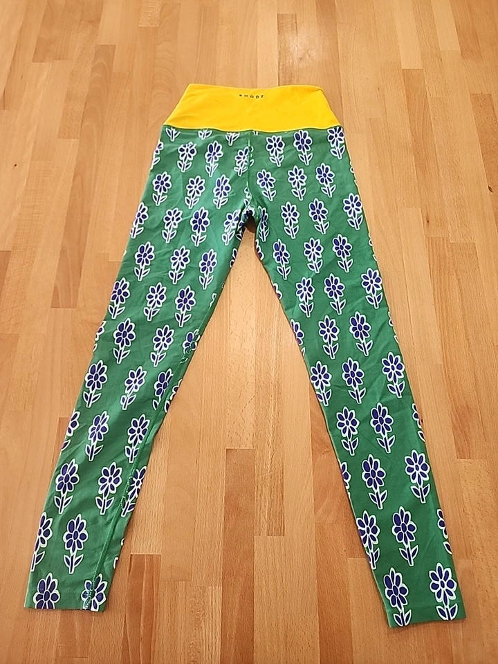 Leggings Rhode Serena verde azul y amarillo con flores Foto 1 de 3