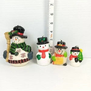 4 x Vintage Snowman Wax Candles Christmas Unlit Various Sizes - Bild 1 von 7