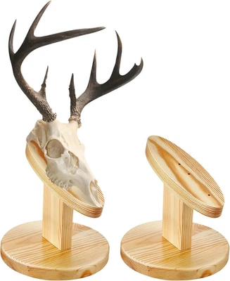 2 Set Deer Head Mount Kit Country Solid Wood Skull Display European Taxidermy Mo - Image 1 of 4