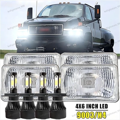 4 faros LED 4x6" haz HI/LO para GMC C4500 C5500 Topkick T6500 T7500 Foto 1 de 4