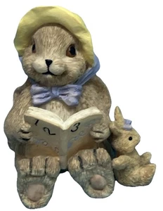 Vintage 1997 Harmony Kingdom von Mervyn’s Figur Mutter Hase liest Buch für Baby - Bild 1 von 7