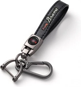Atlanta Braves Baseball Fans Leather Car Keychain with Keyring and Accessories - Picture 1 of 5