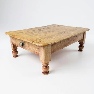 Large Antique Pine Coffee Table Rustic Farmhouse Style 19th Century Furniture - Image 1 of 4