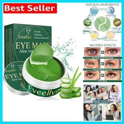 60pcs Aloe Vera Under Eye Gel Patches - Hydrating, Anti-Aging, Dark Circle Re... - Image 1 of 4