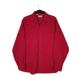 Camicia rossa L.L.BEAN vintage anni 90 made in USA camoscio manica lunga cotone uomo L - Foto 1 di 4