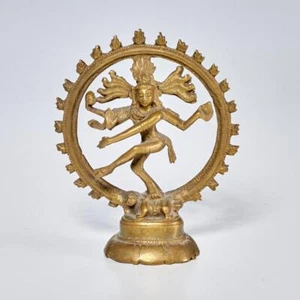 Vtg Brass Nataraja Shiva Hindu Statue on Dwarf Kali Goddess Religious Art 4.25"h - Picture 1 of 5