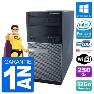 PC Tour Dell 9020 Intel Pentium G3220 RAM 32Go Disque Dur 250Go Windows 10 Wifi - Imagen 1 de 7