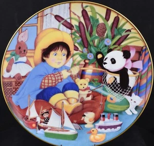 Very Cute Carol Lawson 1987 Porcelain Annual Collectors Plate ~ Little Fisherman - Picture 1 of 2
