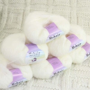Sale 6Skeins X 25gr Soft Lace Crochet Acrylic Wool Mohair Wrap Hand Knit Yarn 01 - Picture 1 of 6