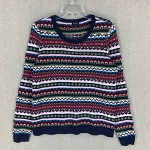 Talbots Womens Sweater S Rhinestone Fair Isle Wool Blend Pullover Knit Relaxed - Picture 1 of 10