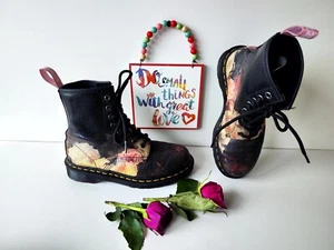 Dr Martens New Order Power Roses joy division  1460 ankle boots UK4 EU37 US6 - Picture 1 of 10