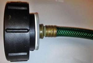275 330 Gallon IBC Tote Tank Valve Adapter 4" COARSE Thread x Brass Hose Adapter - Picture 1 of 3