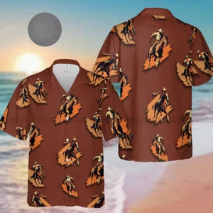 Cowboy Pattern Hawaiian Shirt, Cowboy Lovers Summer Shirt, 3D Hawaii Aloha Shirt - Picture 1 of 2