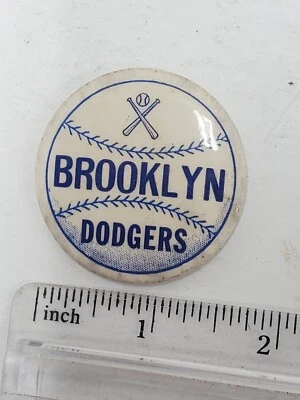1x Vintage 1950s Brooklyn Dodgers Button Pin Back Baseball 1.75" Stadium - Image 1 of 4